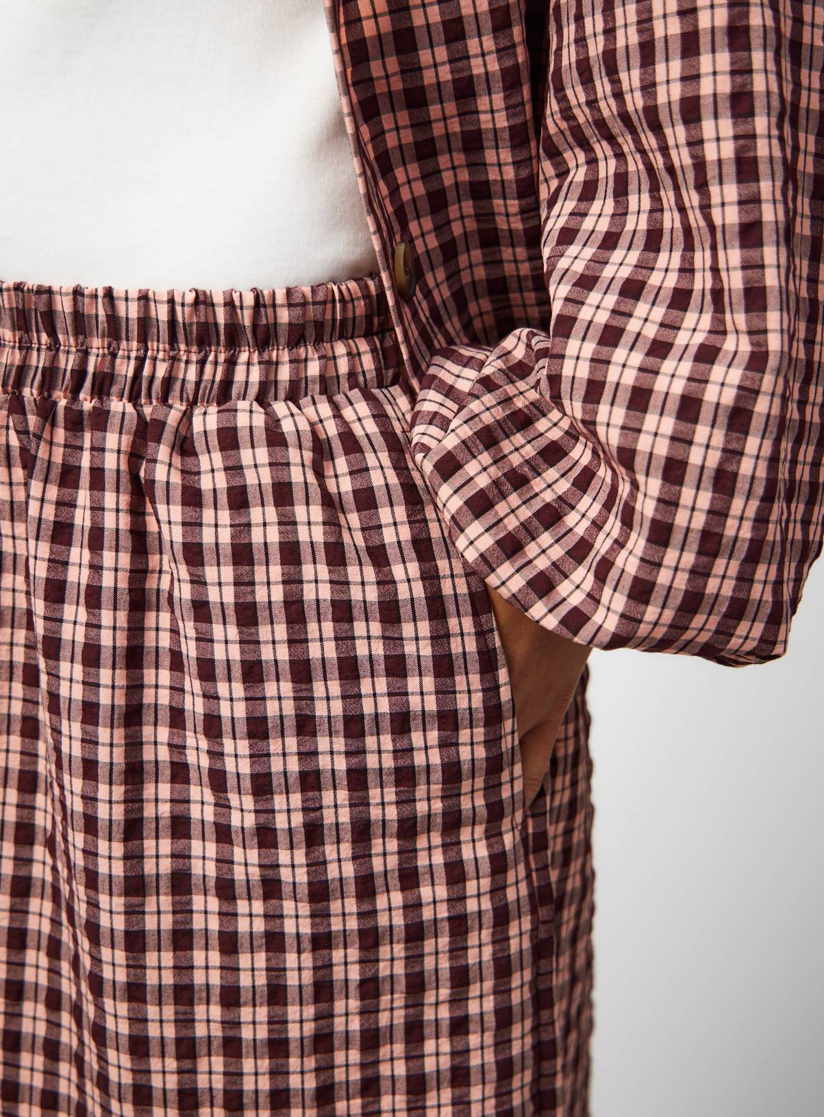Pink Checked Barrel Trousers 6 - Image 4